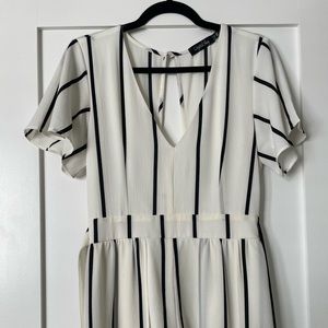 Black and White Striped Jumpsuit